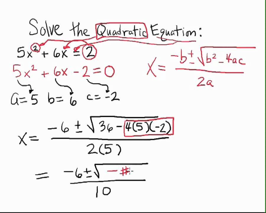 Solving a Quadratic Equation using the Quadratic Formula - poyser.mp4 ...