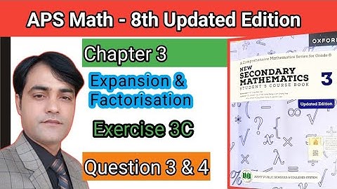 Exercise 3C Question 3 & 4  II APS Maths 8th II New Secondary Mathematics Book 3 updated Edition