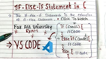 If-Else-if  Statements in C | With Handwritten Notes | Code Hacker
