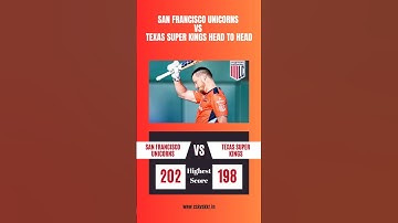 San Francisco Unicorns vs Texas Super Kings Head to Head Records in Major Cricket League #mlc #t20