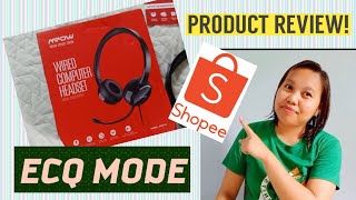 SHOPEE REVIEW : HEADSET with Noise Cancelling, mute and volume output (Good for Online Jobs)