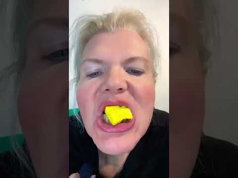 ASMR Crushing Yellow Taffy Between My Teeth Mukbang Shorts Teeth Crush Asmr