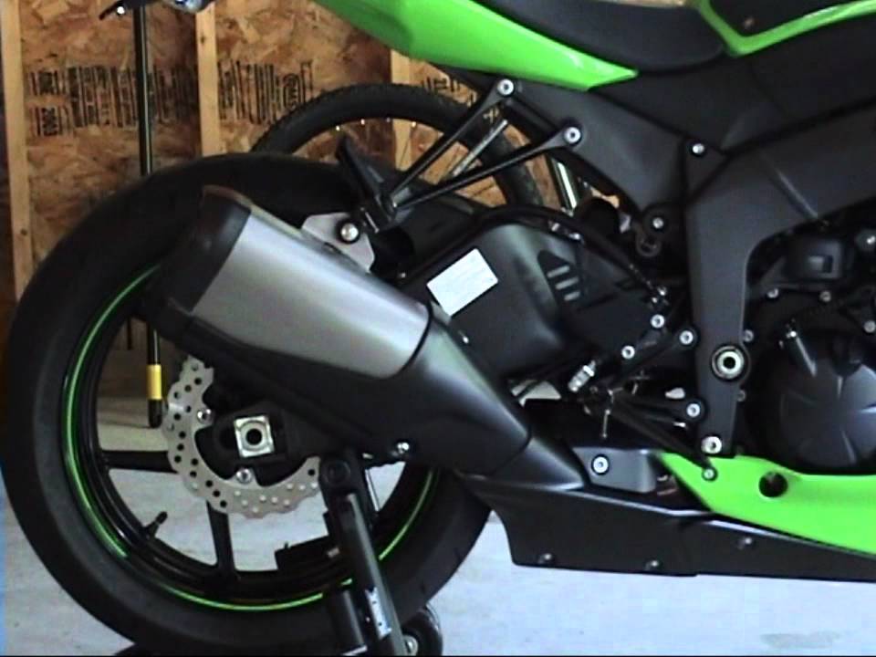 2011 Kawasaki Ninja ZX6R M4 GP Slipon Stage 1/2 baffles YouTube