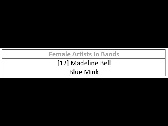 Female Artists In Bands [12] Madeline Bell Blue Mink