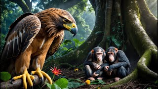 Eagle Spots Three Crying Apes, And Then Something Bizarre Happened!