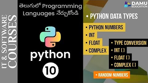 Python in Telugu | Python Numbers (int, float & complex) Data Type Conversion in Python in Telugu
