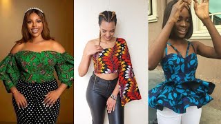 Mishono mipya ya blauzi za vitenge kwa wanawake 2022 / African prints modern tops with trousers