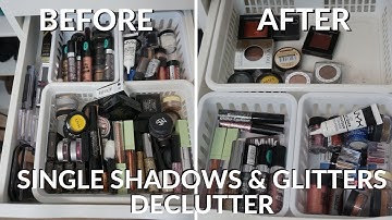 Decluttering and Organizing my Single Eyeshadows and Glitters