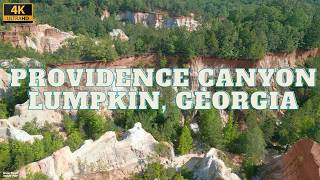 4K Drone Footage - Providence Canyon "Little Grand Canyon" - Lumpkin, Georgia