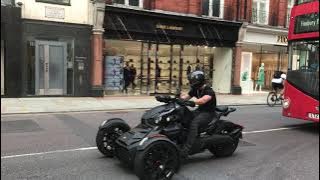 Can-Am Ryker 3-Wheel Motorbike Wheel Spin, Exhaust Sound, & Acceleration | Supercars Of London 2021