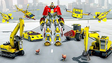 Mech Robot Transformation Game: Drill Excavator Jet Car Robot | Android iOS Gameplay