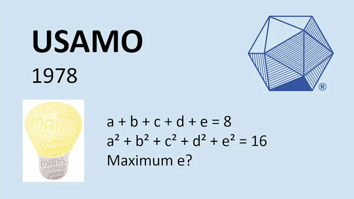 5 line solution?! | USAMO 1978 Q1 | Math Olympiad Training