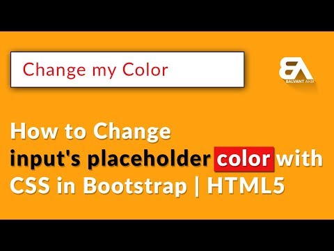 How to Change input's placeholder color with CSS in Bootstrap | HTML5