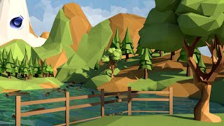 How to create low poly Scene in Cinema 4d modeling and photoshop