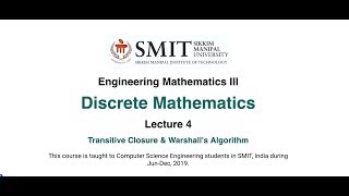 Lecture 4: Transitive Closure & Warshall's Algorithm