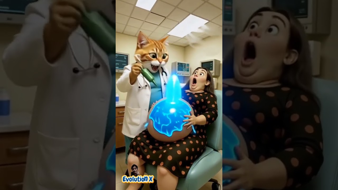 ❤Evolution animal: Cat doctor with pregnant woman in hospital room🥰 catbattle✅ 