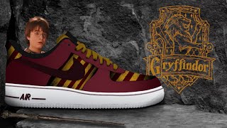 I made Hogwarts Legacy Gryffindor sneakers! Check out my photoshop graphic design!