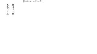 ACT Math Help Absolute Value Expressions