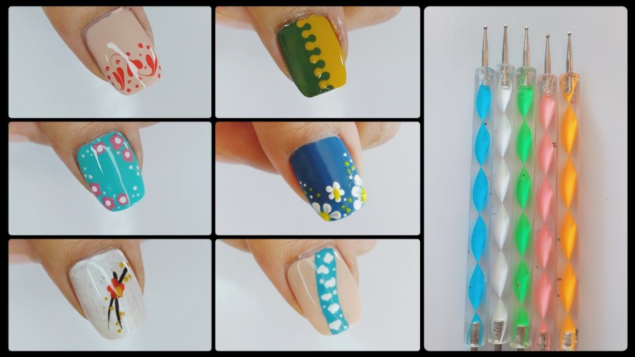 TUTORIAL, 6 NAIL ART USING DOTTING TOOLS, Video published by okkytrieka