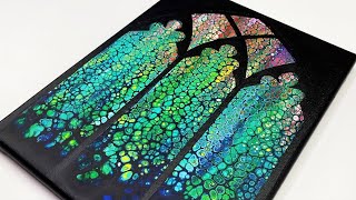 80. STAINED GLASS WINDOW | Acrylic Swipe | Acrylic Pouring Tutorial