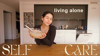 A Self-Care Day living alone (reading, sewing, cooking)