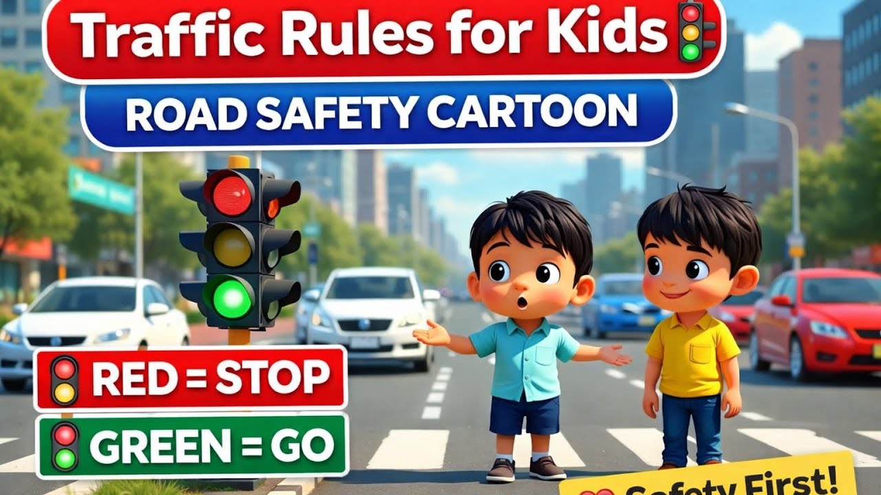 “Traffic Rules for Kids 🚦 | Road Safety Cartoon | Learn with Fun”