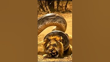 Who Will Win? Lion vs Python Epic Desert Battle 🦁🐍: 勝つのはどっちだ？누가 승리할까?#lion #python #viral #shorts