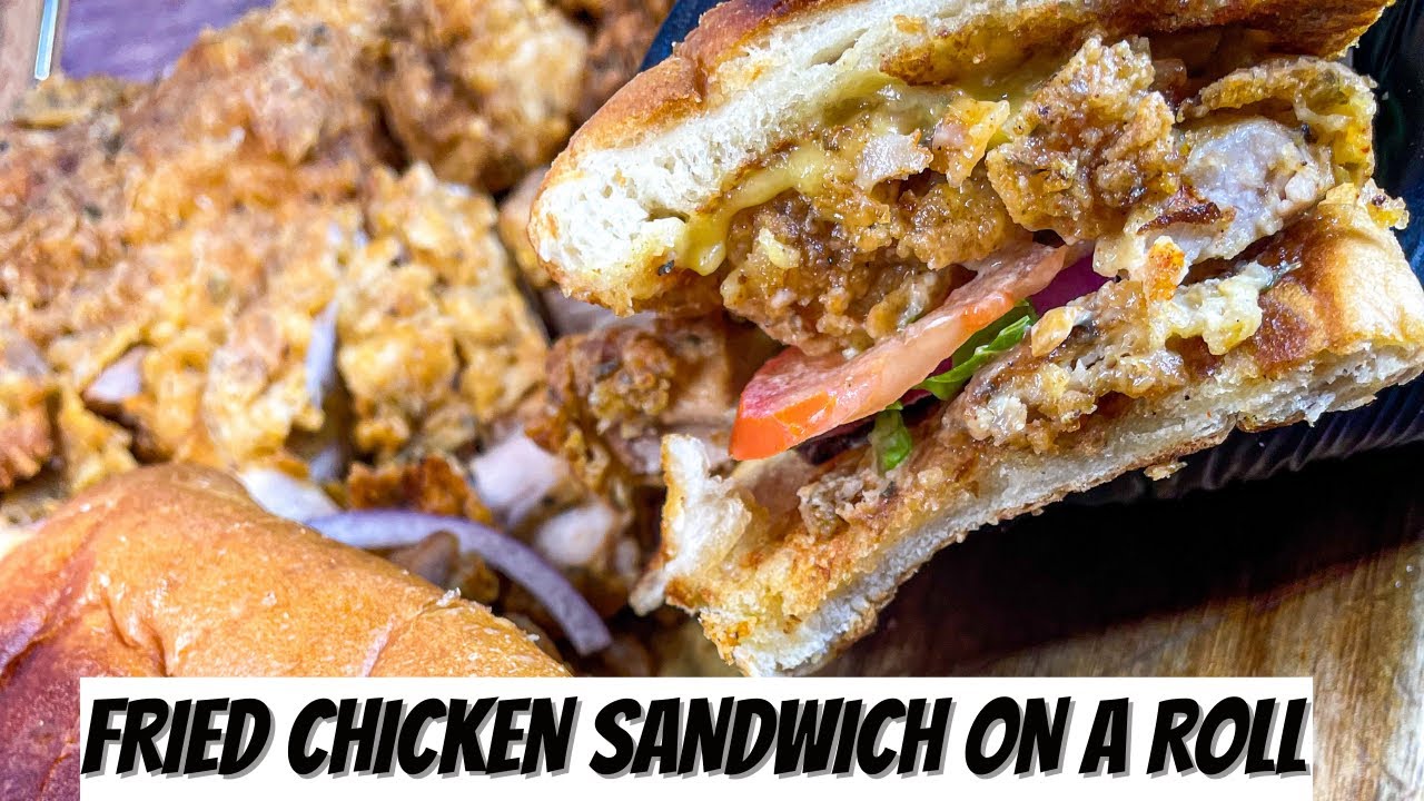 How to make Chopped Fried Chicken Sandwich on a Roll Fried Chicken Po
