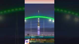 "🌃 Tokyo Drone Footage: Rainbow Bridge & Tower Night ✨" #shorts