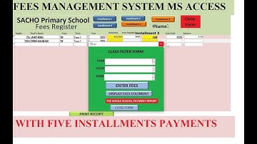 Microsoft Access Project | Create Fees Register with five installments payments   PART 2