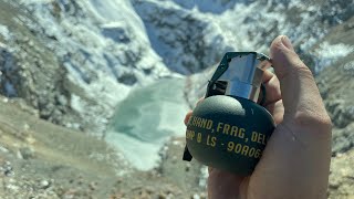 Throwing A Grenade In A Frozen Lake