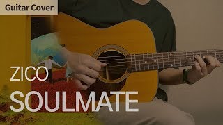Video thumbnail of "SoulMate 소울메이트 - ZICO (feat. IU) | Guitar Cover Tab Chord Tutorial, 기타 커버 연주 코드 타브 악보"