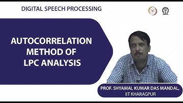 Autocorrelation Method of LPC analysis