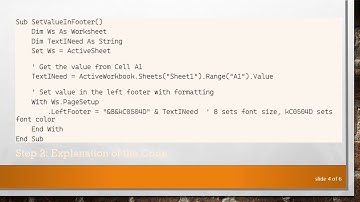 How to Change the Font Format of a Footer Value in Excel Using VBA