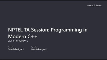 Programming in Modern C++ - Week 11 (NPTEL TA Sessions)