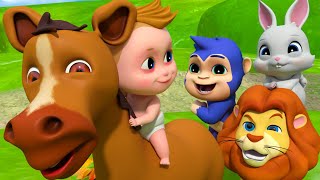 Baby Explores Jungle Animals Together! +Wheels on the bus & More Popular Kids Songs | Nursery Rhymes