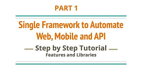 Part 1 | Single Framework to Automate Web, Mobile and API | Step by Step Tutorial | Features & Libs