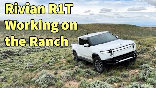 Rivian R1T Working on the Ranch