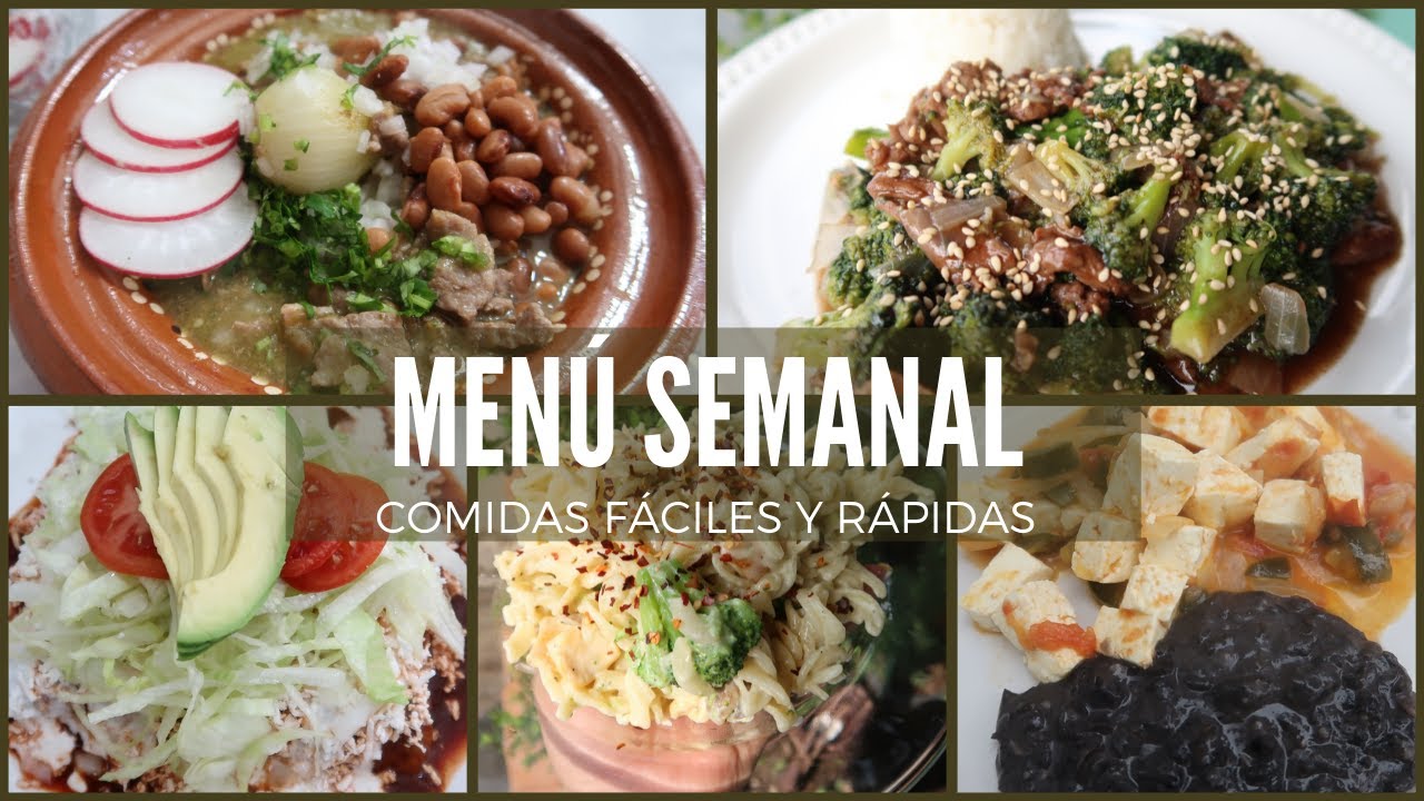 MENÚ SEMANAL DE COMIDAS FÁCILES Y RÁPIDAS | 5 NUEVAS COMIDAS | Erika Blop