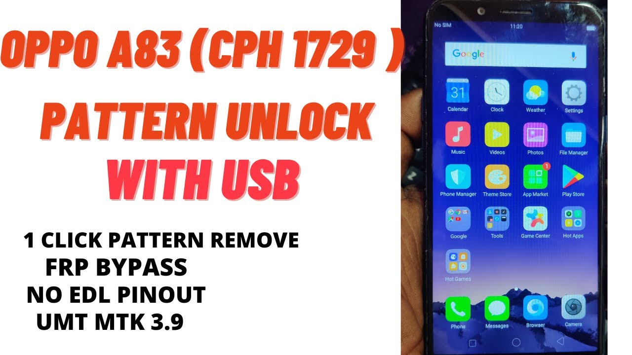 OPPO A83 (CPH 1729) PATTERN UNLOCK AND FRP BYPASS WITH UMT TOOL.