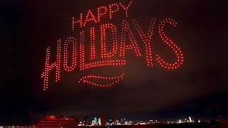 Holiday Drone Light Show illuminates night sky over Dallas