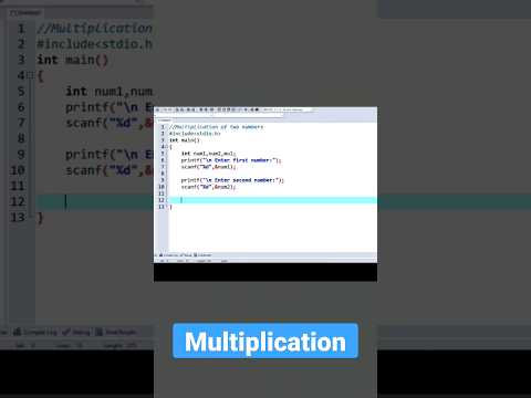 C Program to Multiply Two Numbers #clanguage #coding#shorts