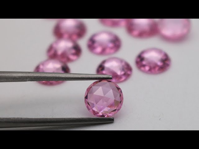 Rose Cut Cubic Zirconia Pink Color 8mm Round CZ Gemstones wholesale from China
