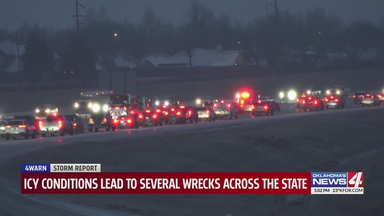 Icy conditions lead to several wrecks across the state - YouTube