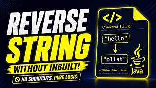 How to Reverse String Without Built-in Methods (Two Pointer Approach ) |  Interview Java Question