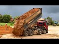 Awesome City Ring Road Construction Spread Soil Equipment Overload Truck