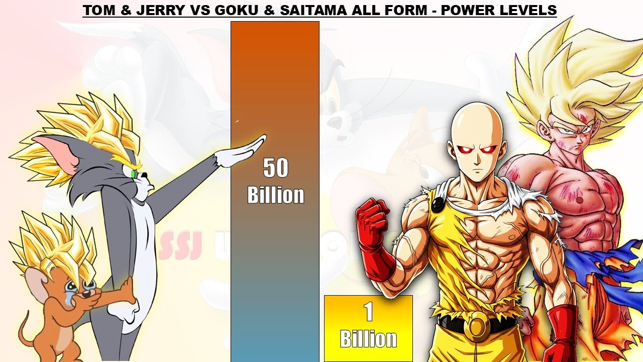 TOM & JERRY VS GOKU & SAITAMA ALL FORM - POWER LEVELS