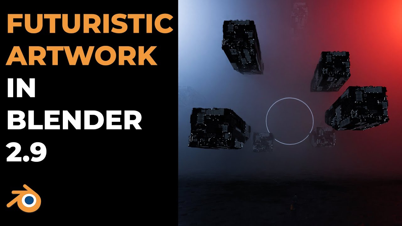 How to make FUTURISTIC Artwork in Blender Tutorial | Blender 2.9 ...