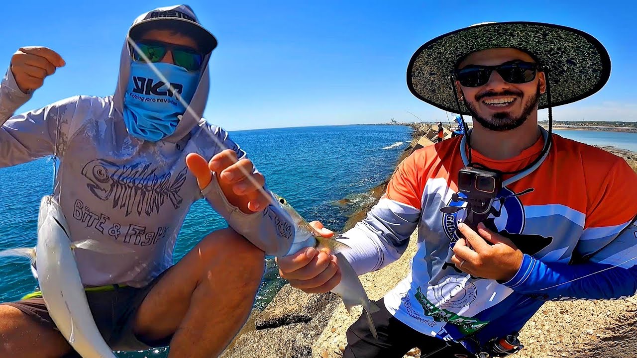 Pesca desde ESPIGÓN con JARED (Pesca en Gran Canaria) SPINNING LIGERO en VERANO