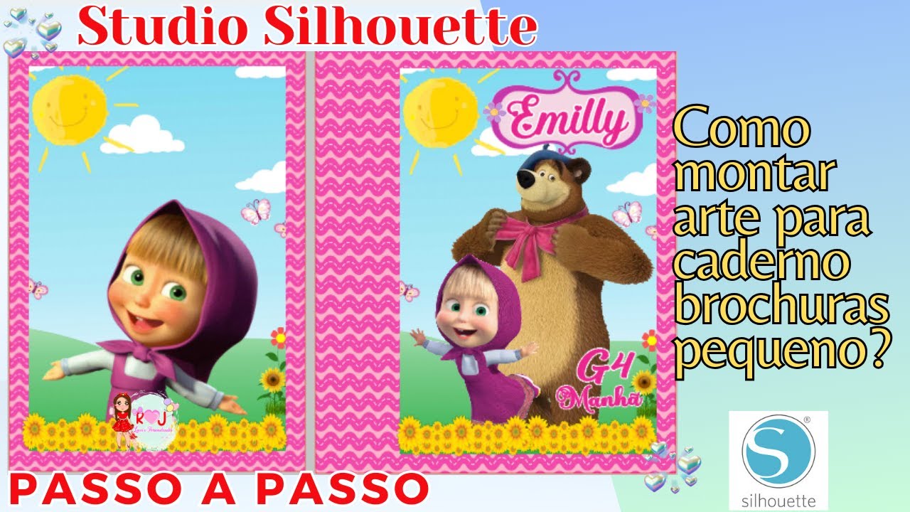 Como montar arte para capa de caderno brochura pequeno no Studio /@rjlacosjaquelinesantos